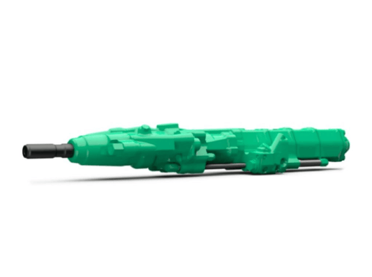 A green hydraulic drifter or rock drill attachment for drill rigs. The brand is Montabert, the model is drifters, and it is a series HC150.