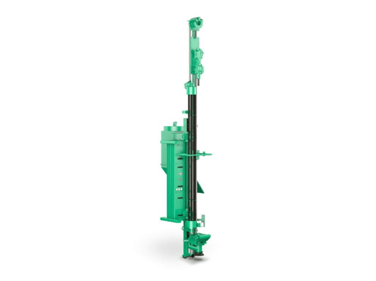 A green hydraulic attachment for your excavator for loading, trenching, and blasting. The brand is Montabert, the model is CPA drilling attachment, and it is a CPA 295.