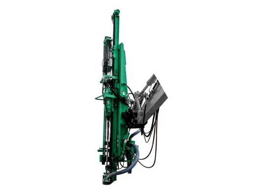 A green hydraulic attachment for your excavator for loading, trenching, and blasting. The brand is Montabert, the model is CPA drilling attachment, and it is a CPA X-Tend - HC112 RP.