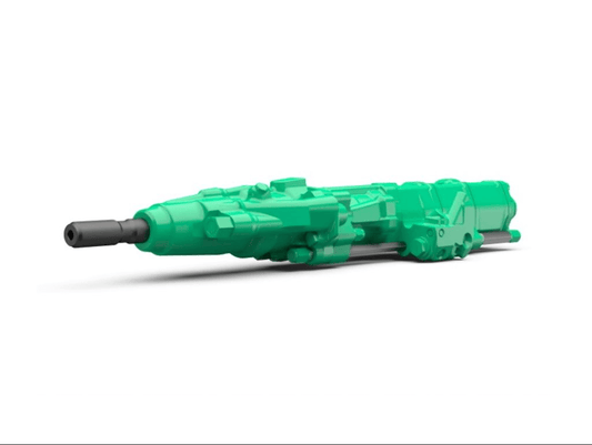 A green hydraulic drifter or rock drill attachment for drill rigs. The brand is Montabert, the model is drifters, and it is a series HC109.
