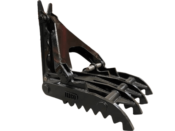 FLECO Mechanical Thumb with serrated teeth; suitable for Excavators and Mini-Excavators.